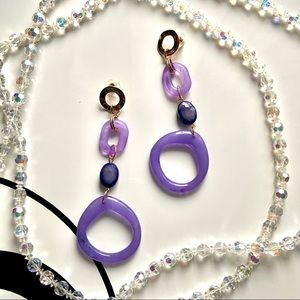 🔮Long Purple and Gold Earrings🔮